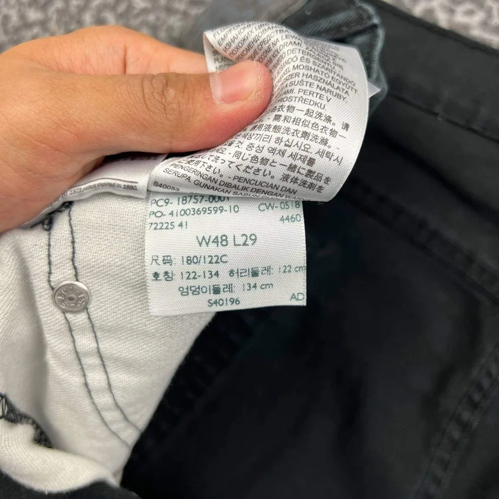 Levis 541 Jeans Men 48x29 Athletic Taper Black Stretch Denim Pocket